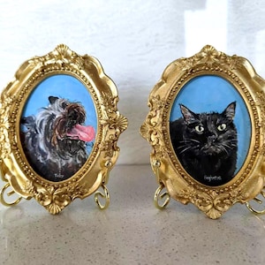100% Handmade Acrylic Pet Portrait,Dog Portrait,Cat Portrait,Custom Pet Portrait from Photo,Pet Memorial,Vintage Dog Art,Mini Art