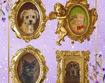 Retrato de mascota acrílico 100 % hecho a mano, retrato de perro, retrato de gato, retrato de mascota personalizado a partir de una foto, recuerdo de mascota, regalo de Navidad, regalo para dueños de mascotas.