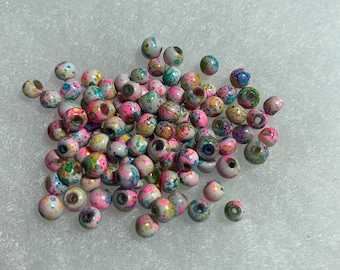 Marbled Splatter Glass  Beads 4mm  100 Beads per lot