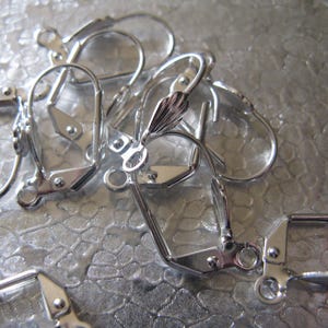 Ear wire Lever back Silver Plate 10 pair Earring Jewelry Finding Craft Supply