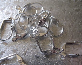 Ear wire Lever back Silver Plate 10 pair Earring Jewelry Finding Craft Supply