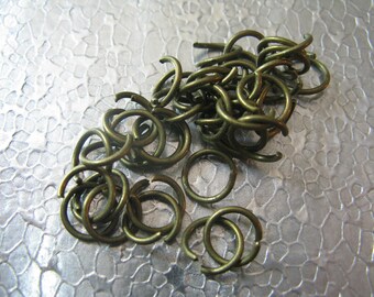 Jump Rings 200 - 8mm Brass Plated Open Jump Rings 18G