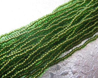 Seed Bead 11/0 Copper Lined Lime Green about 3000 Beads