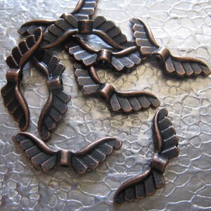Angel Wings small 24 wings per lot Copper Plated Jewelry Finding Craft Beads 24mm