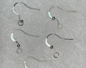 Ear wire Ball and Coil Fish hook Silver Plated 10  pair