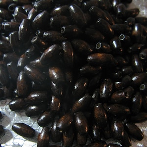 Dark  Wood Bead  4x8mm Oval Wood Beads Jewelry Craft Beads Findings 200 Beads