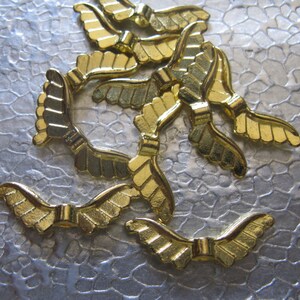 Angel Wings small 24 wings per lot Gold Plated Jewelry Finding Craft Beads 24mm