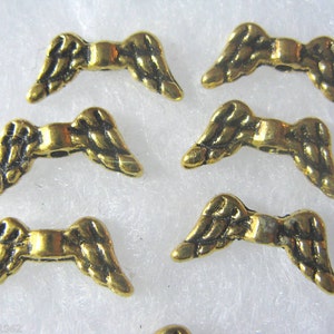 Angel Wings small 24 wings per lot Gold Plated Jewelry Finding Craft Beads