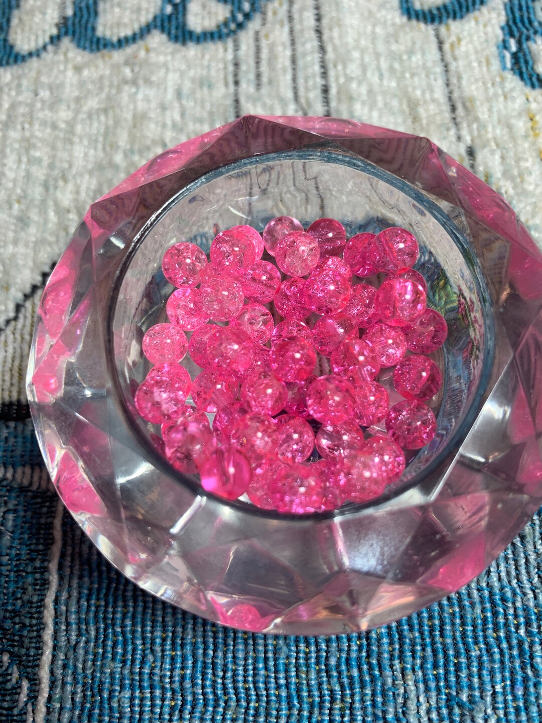 Icy Hot Pink Crackle Glass 6mm 100 Beads - Etsy