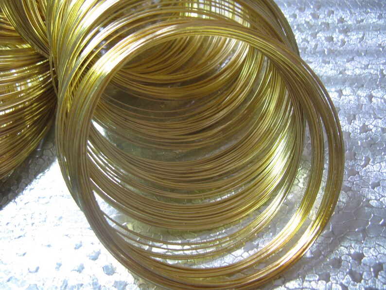 Memory Wire Steel Gold Plated 24 Loops Bracelet
