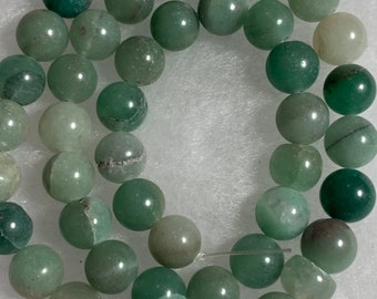 48 Gemstone Beads 8mm Round Beads Green