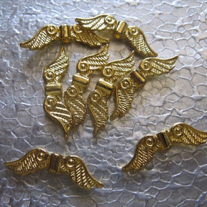 Angel Wings small 24 wings per lot Gold Plated Jewelry Finding Craft Beads 23mm