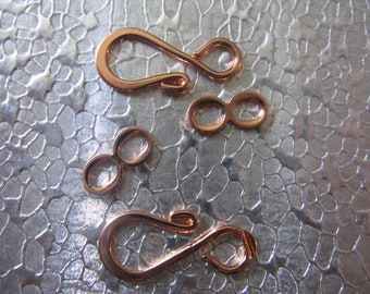 Hook and Eye Clasp  Copper Plated 24 sets total 20mm x 8mm