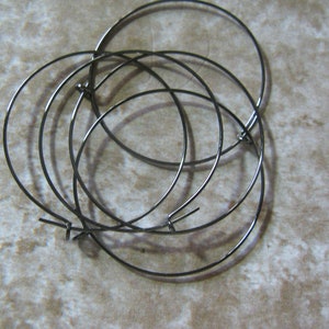 25mm Hoop Earrings Gunmetal  Plated Findings 10 pair
