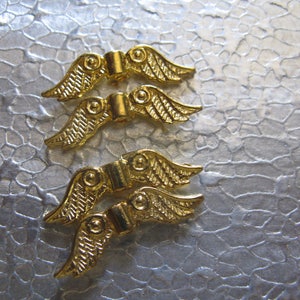 Angel Wings small 12 wings per lot Gold Plated Jewelry Finding Craft Beads 23mm