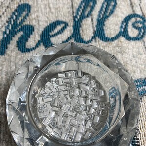 Cube Beads Miyuki Clear Color Lined White  100 Beads  4mm