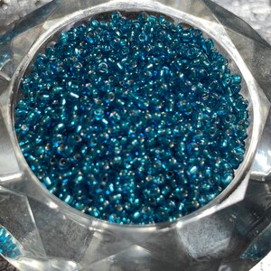 Seed Bead 11/0 Turquoise  Silver Lined   about 1500 Beads