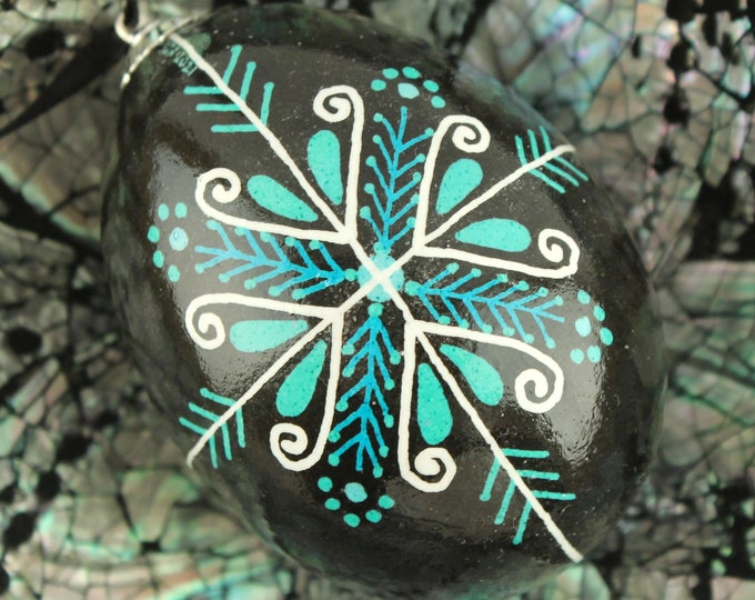 Pysanka Egg Ornament, Blue and Black Pysanky Ukrainian Easter Egg for ...