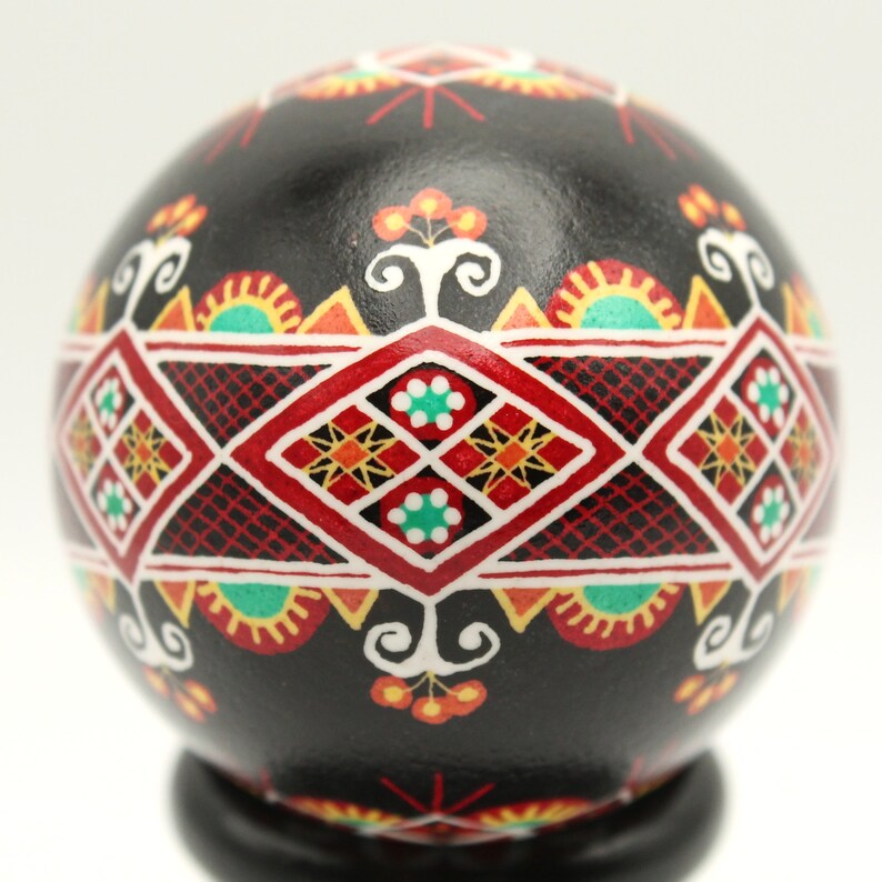 Orange Rose Pysanka Egg, Ukrainian Batik Easter Egg - Etsy