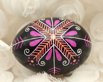 Handmade Batik Art Egg Ornament, Easter Basket Gift for Teens, Pysanky Eggs