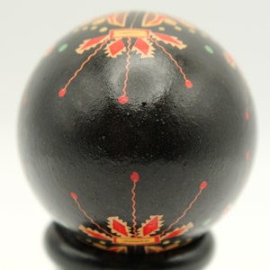 Black and Orange Chicken Egg Pysanka, Ukrainian Easter Egg, Batik Chicken Egg, Easter Decor image 8