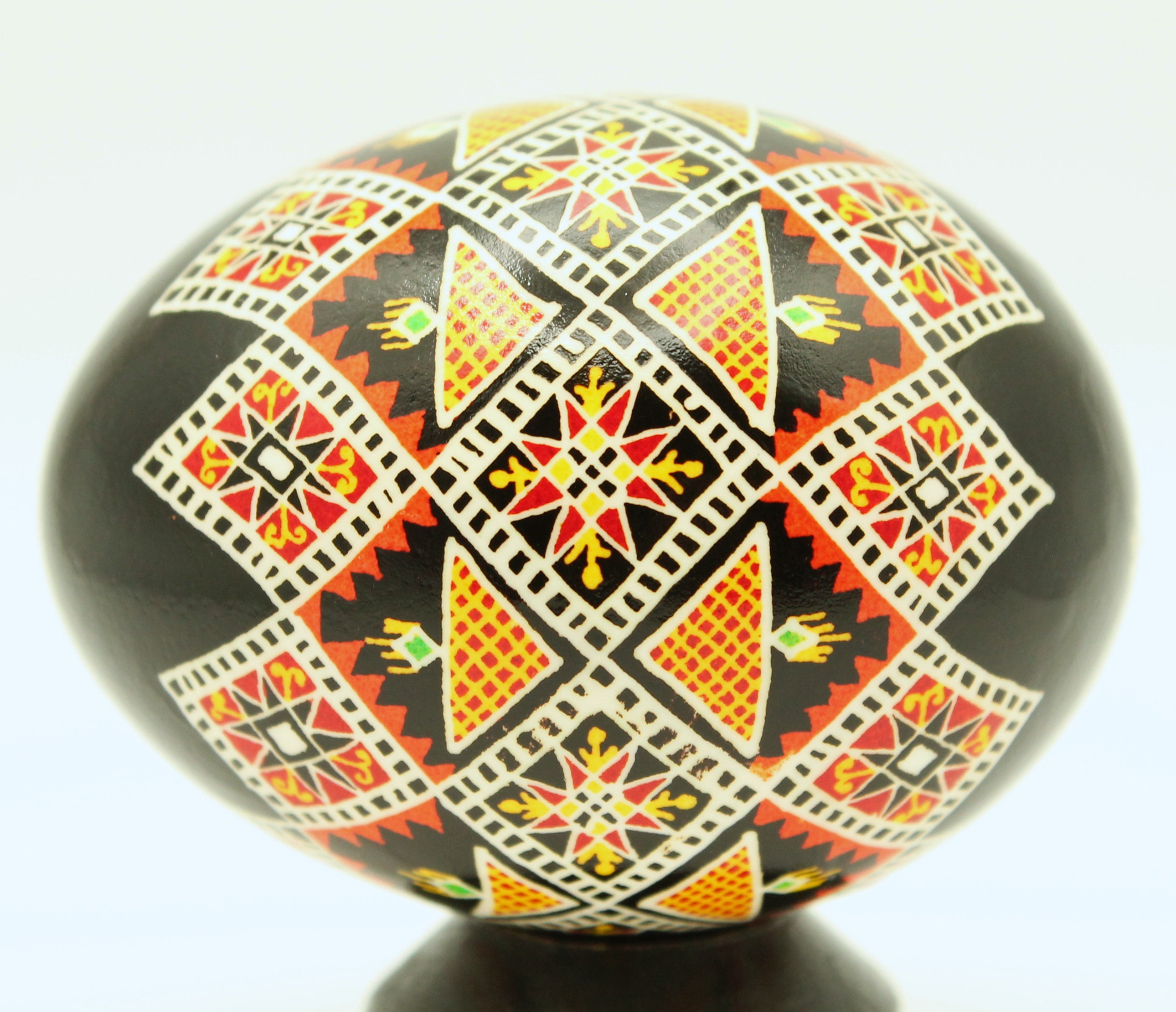 Orange and Black Pysanky Egg With Stand - Etsy