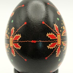 Black and Orange Chicken Egg Pysanka, Ukrainian Easter Egg, Batik Chicken Egg, Easter Decor image 7