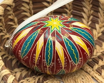 Colorful Pysanka Hanging Christmas Tree Ornament