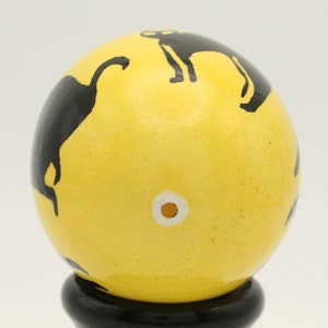 Black Cat Halloween Batik Egg, Yellow and Black Dyed Chicken Egg, Halloween Decor, Cat Lover Gift image 10