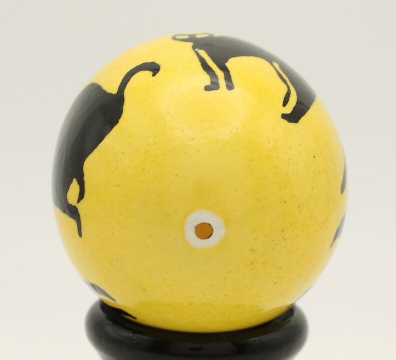 Black Cat Halloween Batik Egg, Yellow and Black Dyed Chicken Egg, Halloween Decor, Cat Lover Gift image 10