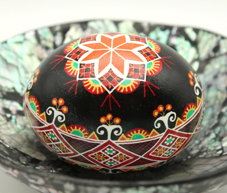 Orange Rose Pysanka Egg, Ukrainian Batik Easter Egg - Etsy