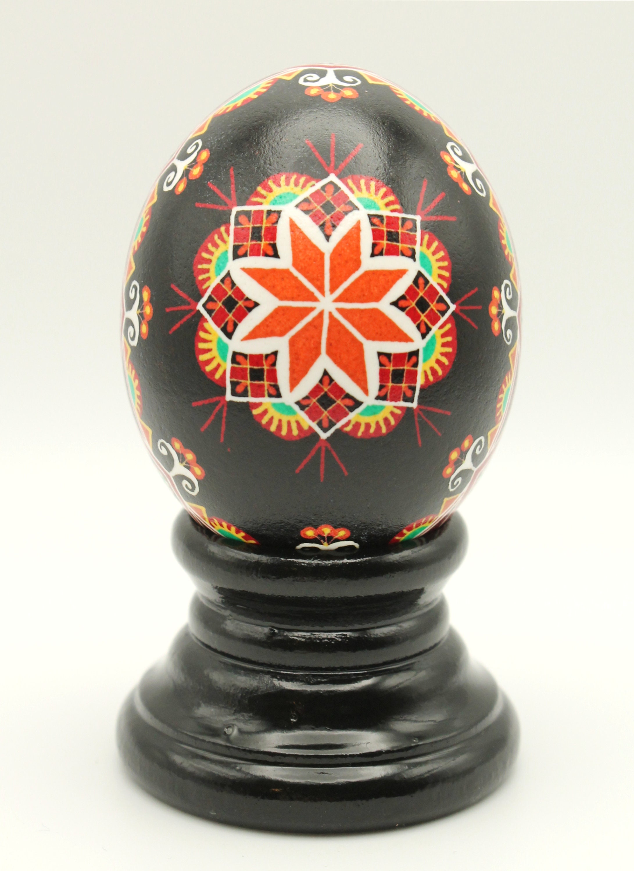Orange Rose Pysanka Egg, Ukrainian Batik Easter Egg - Etsy