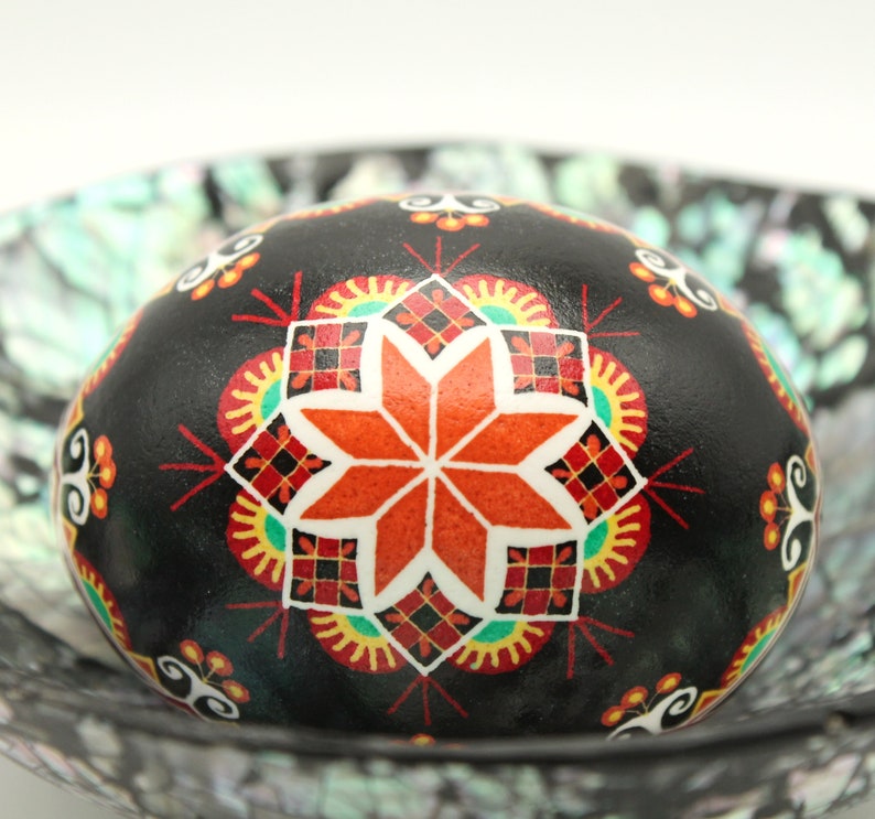 Orange Rose Pysanka Egg, Ukrainian Batik Easter Egg - Etsy
