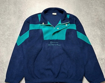 Sergio Tacchini Vintage 90s Ski World Cup Jacket - Teal Blue