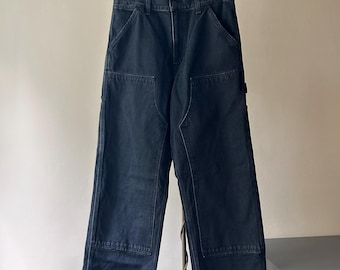 Vintage CARHARTT WIP Double Knee Carpenter Jeans Männer Größe 28x32 Retro-Denim-Hose authentische Streetwear-Stil 90er 00er Freizeit-Arbeitskleidung