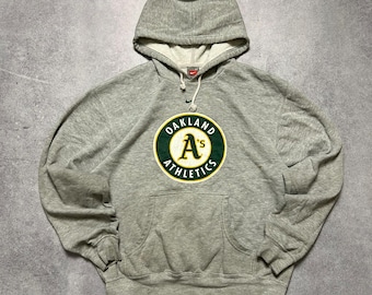 Vintage 90's NIKE Center Swoosh Oakland Athletics University Hooded Sweatshirt Hoodies Men's Size M MLB Baseball casual street sportswear