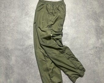 Vintage 2000s Nike Small Swoosh Nylon Track Pants Men's Size S casual sportswear retro trousers athletic style 90's-00's germany outfit