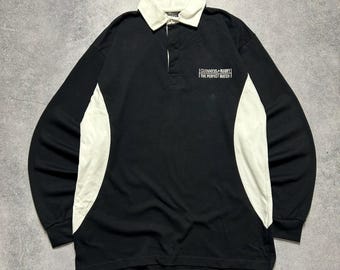 vintage GUINNESS rugby shirt Size L black Guinness + Rugby The Perfect Match casual retro 90s style pub long sleeve jumper for beer lovers
