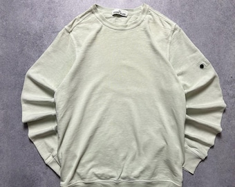 Felpa girocollo a maniche lunghe Stone Island da uomo, taglia M, casual, streetwear, retrò, rara, autentica, sportiva.