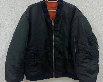 Vintage Alpha Industries Nylon Jacket MA-1 Flyer's Bomber - Etsy