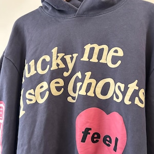 Kids See Ghosts Hoodie XL Lucky Me I See Ghosts - Kanye West Kid Cudi CPFM Style rap streetwear pop outfit style 2000s for fans music merch image 3