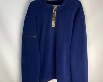 vintage 2000's Quiksilver Big Logo 1/4 Half Zip Fleece Sweatshirt Men's Size L retro surf sports wear athletic pullover casual style