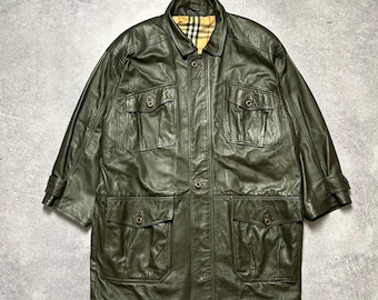 ICONIC!! Vintage 90s Barbour Trench Coat Zipper Wax Jacket Barbour