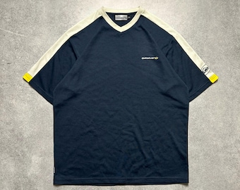 vintage Quiksilver small logo V-neck T-Shirt Men's Size L surf street sports wear authentic athletic shirt surf style 90's-00's