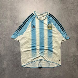 vintage 2004-2005 Argentina ADIDAS Home Shirt football shirt Jersey Men&#39;s Size L athletic soccer sports wear for fans retro style 00&#39;s Y2K