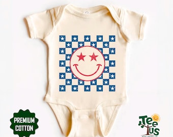 4th Of July Cute Smile Toddler Shirt, Happy 4th Of July Kids Shirt, Patriotic Independence Day Shirt, 4th Of July Gift for Kids