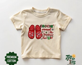 Crocin' Around The Christmas Tree Cute Xmas Kids Shirt, Funny Christmas Shirt, Kids Christmas Shirt, Christmas Gift for Kids, Xmas Shirts