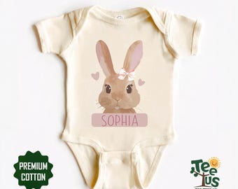 Custom Name Easter Shirt, Personalized Easter Girls Shirt, Easter Bunny Shirt, Toddler Easter Shirt, Custom Bunny Shirt