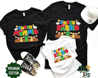 Funny Family Matching Game Shirt, Super Daddio Shirt, Super Mommio Shirt, Super Kiddio Shirt, Family Vacation Shirt, Funny Gamer Shirts