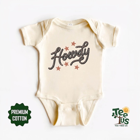 Howdy Kid Shirt, Retro Howdy Shirt, Baby Onesie, Howdy Rope, Baby Bodysuit, Western Kid Shirt, Western Onesie, Youth Shirt, Natural Tee